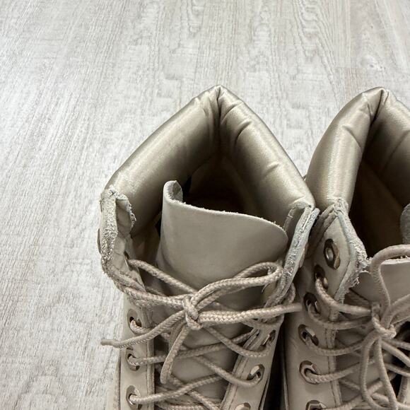 Timberland Premium Waterproof Lace Up Ankle Boots Women's 7 Cream A2798 - Picture 5 of 12